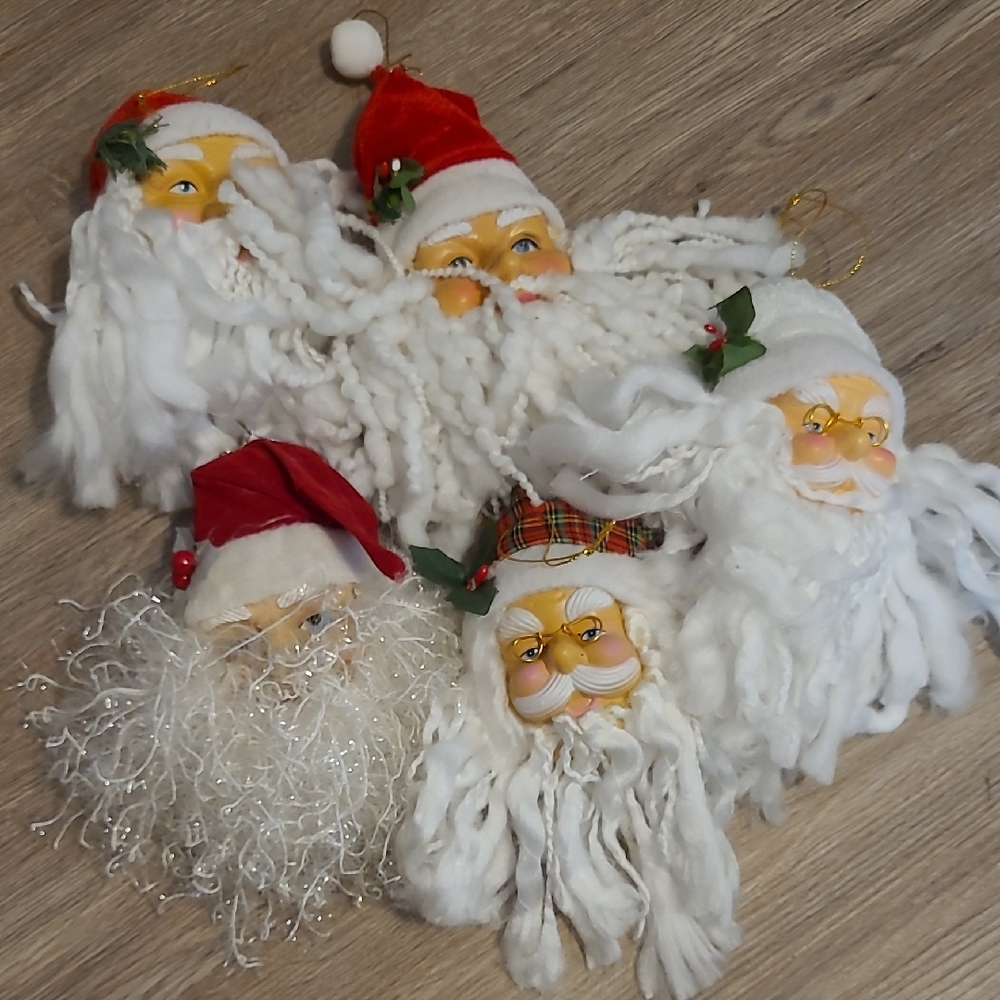 Vintage santa claus head christmas ornament 90s 00s